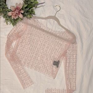 Harper Sheer Pink Embellished Top